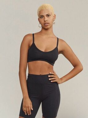 Jungmaven hemp and organic cotton Bralette in Navy, XS
